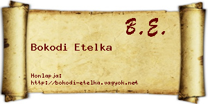 Bokodi Etelka névjegykártya